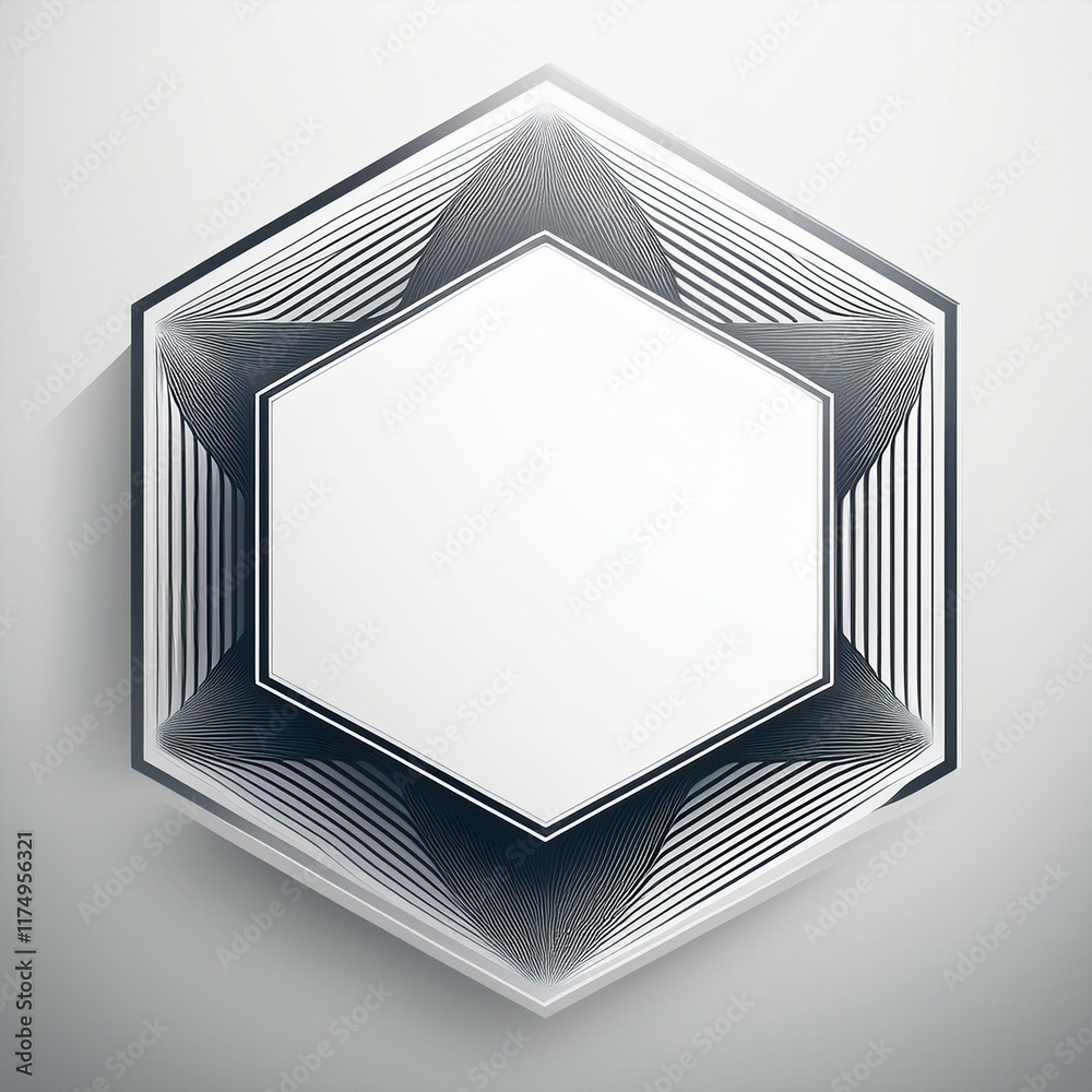 Poster Minimalist vector banner with a white background and hexagonal pattern, offering a sleek and geometric design for modern visual themes