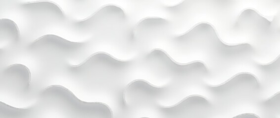 White seamless pattern waves light and shadow. Wall decorative panel.