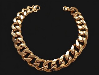 Obraz premium Gold bracelet on black background