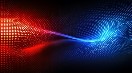 Abstract Red And Blue Light Wave Pattern