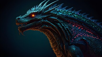 Fototapeta premium Futuristic dragon myth wallpaper