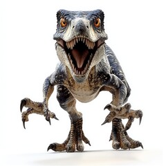 A fierce dinosaur model, showcasing detailed textures and a dynamic pose.