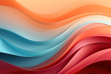 Fototapeta premium A vibrant abstract background featuring flowing waves of various colors, creating a smooth gradient effect. The interplay of light and shadow adds depth and dimension to the design.