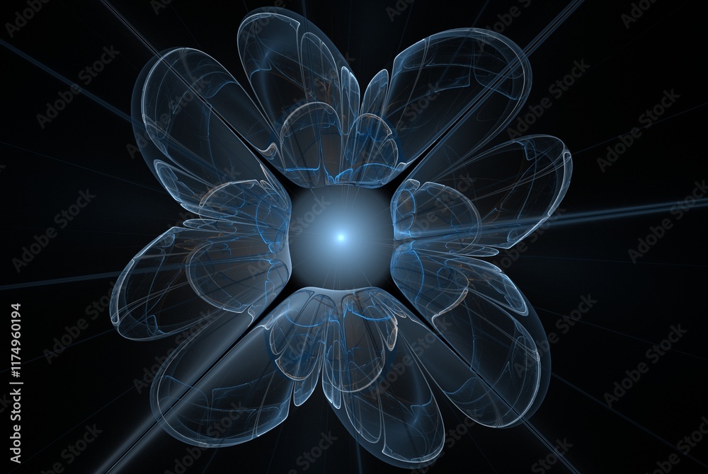 Poster computer generated fractal pattern and shape
