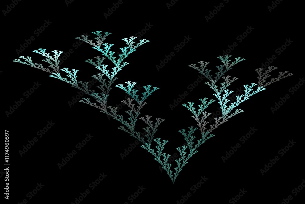 Poster computer generated fractal pattern and shape