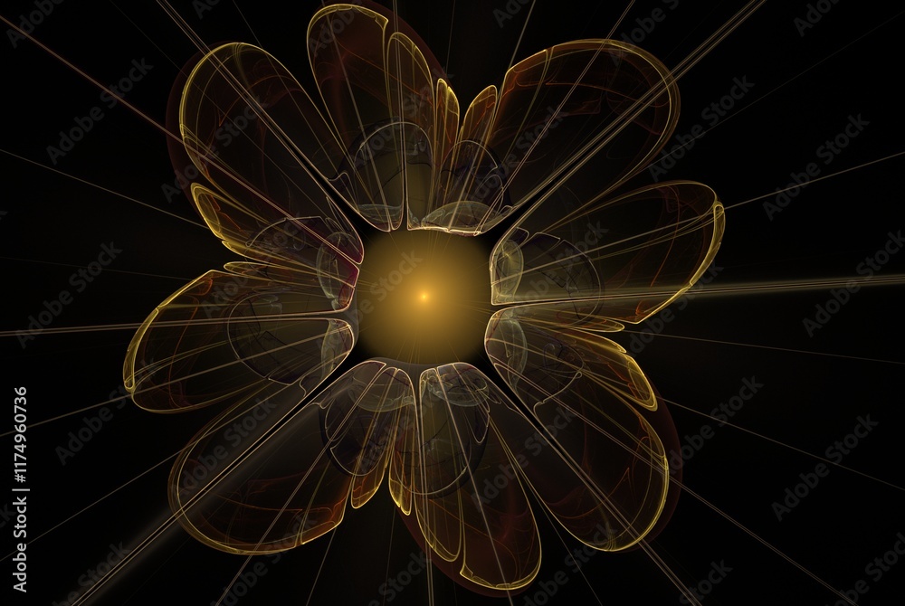 Poster computer generated fractal pattern and shape