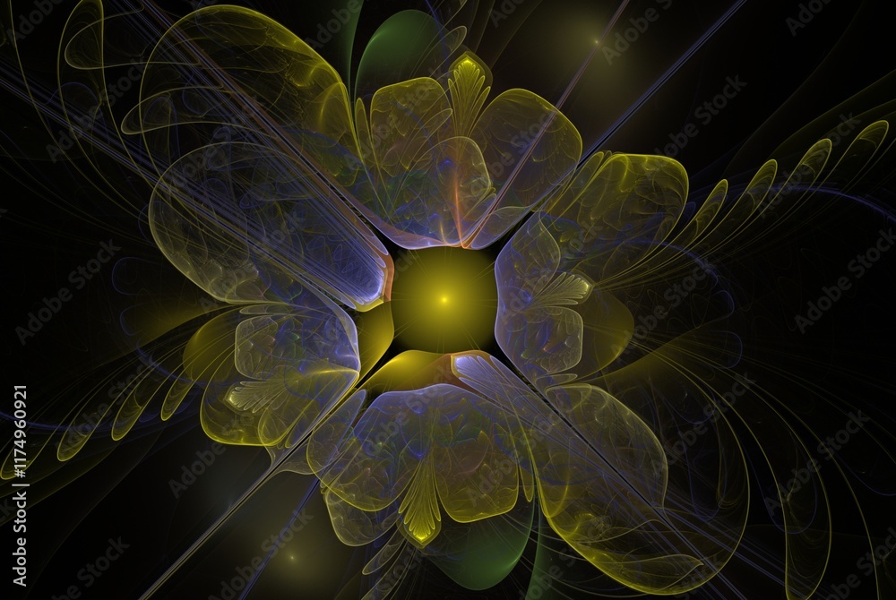 Poster computer generated fractal pattern and shape