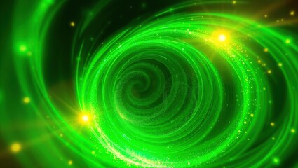 Obraz premium Surreal and vibrant of an abstract emerald green energy vortex resembling a magical tunnel, radiating an otherworldly aura.