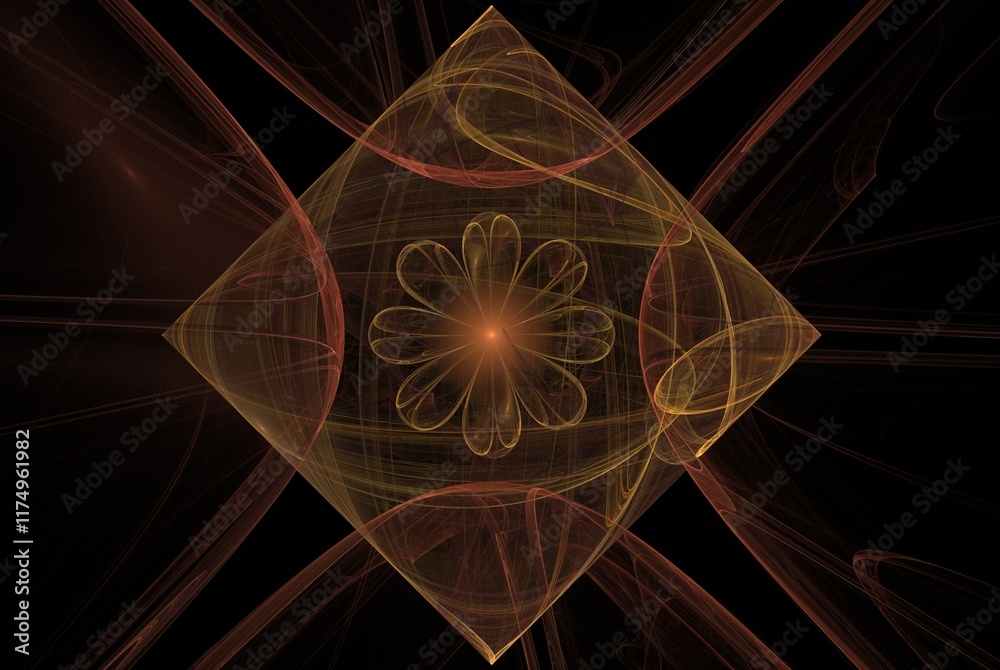 Poster computer generated fractal pattern and shape