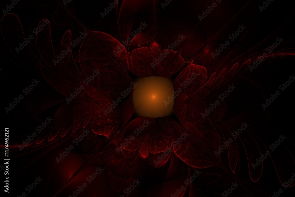 Poster computer generated fractal pattern and shape