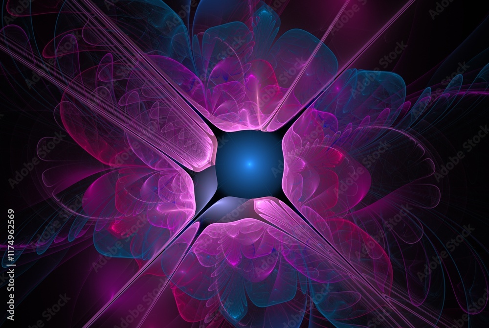 Poster computer generated fractal pattern and shape