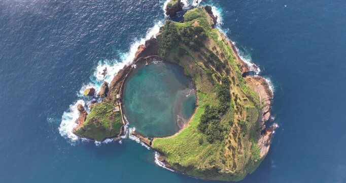 Small island at Sao Miguel, Azores, Portugal, Ilheu de Vila Franca do Campo