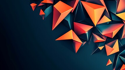 Obraz premium Abstract Dark Background Orange and Teal Geometric Shapes