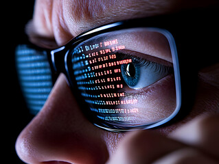 Programmer Eye Reflection Coding