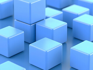 Obraz premium Blue Cube 3D Illustration