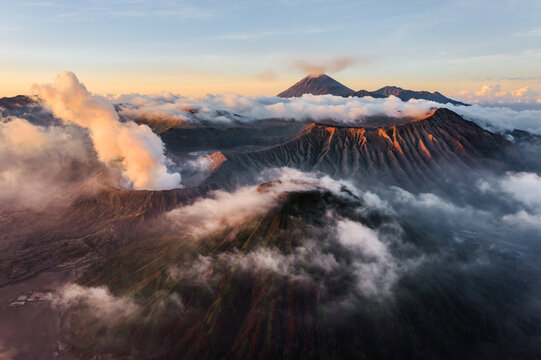 Mount Bromo volcano at sunrise, East Java, Indonesia