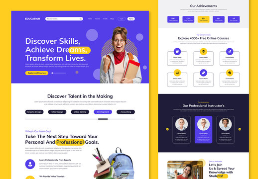 E Learning Landing Page Template