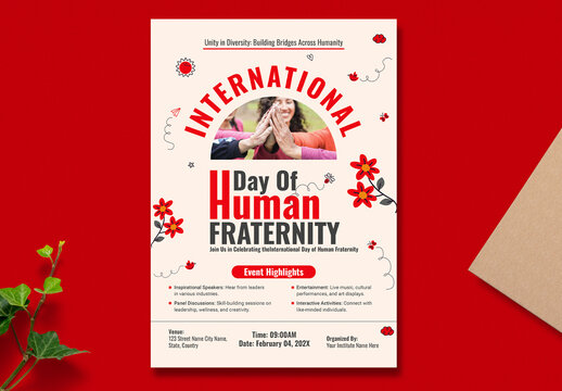 International Day of Human Fraternity Event Flyer Layout