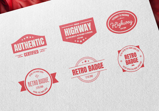 Retro Badge And Logo Set Layout