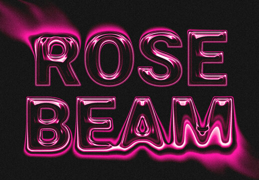 Rose Beam Editable Text Effect Design