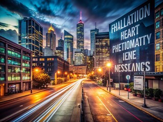 Night Cityscape Reflecting Inflation's Gloom: Rising Prices, Empty Streets