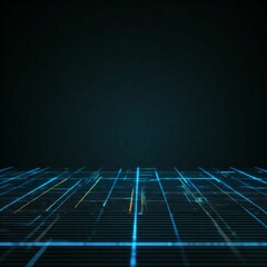 A futuristic digital grid with glowing lines, neon accents, and a sleek black background for a tech-savvy look.
