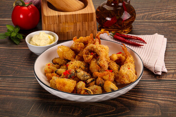 Fritto misto - deep fried seafood mix