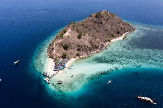 Aerial view of Kelor island, Komodo National Park, Indonesia
