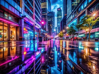 Obraz premium Night Photography Art Exhibit: Sept 1-14, Urban Cityscape Illuminations