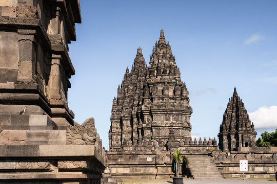 Prambanan temple on a sunny day, Yogyakarta, Java, Indonesia