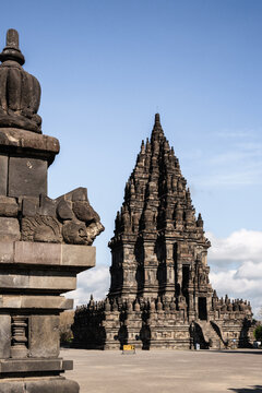 Prambanan temple on a sunny day, Yogyakarta, Java, Indonesia