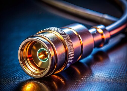 Night Photography: Close-up of Cable to BNC Connector Connection