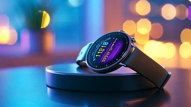 Sleek Smartwatch with Glowing Screen for Active Lifestyles