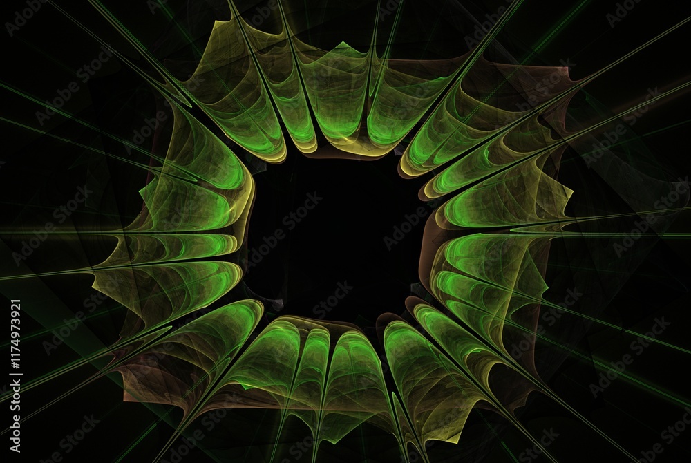 Poster computer generated fractal pattern and shape