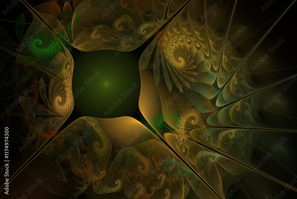 Poster computer generated fractal pattern and shape