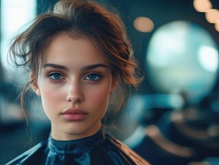 Young Woman at Hair Salon