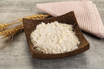 Wheat flour for cooking in the bowl