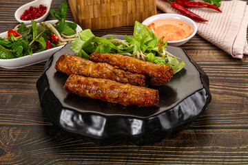 Fried Vietnamese spring roll with special sauce