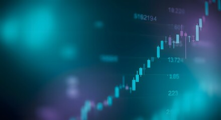 Fototapeta premium Financial Stock Market Chart with Rising Candlestick Graph