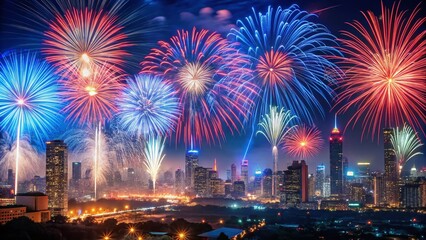 Night Photography: Red, White, and Blue Fireworks Celebration