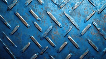 Blue Metal Sheet with Diamond Pattern