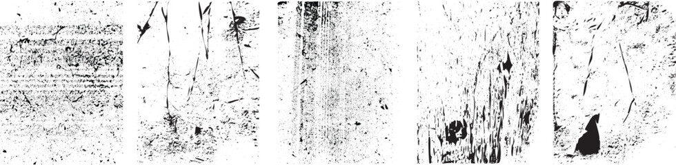 Grunge textures set. Collection of vector, distress, textures .Simply Place grungy textured overlay over any Object to Create grunge ,dirty effect .Various distressed texture for your design. 