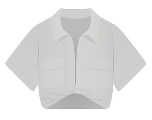 Grey women crop shirt. vector illustration