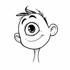 Naklejka premium One-Eyed Wonder: A whimsical cartoon character portrait