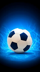 Obraz premium Blue Energy Soccer Ball 3D Illustration