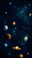 Cosmic Planets Illustration