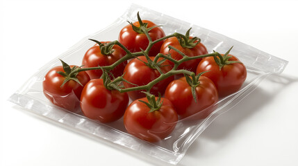 Tomatoes in plastic bag.