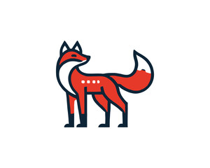 Colorful fox logo design icon symbol vector illustration
