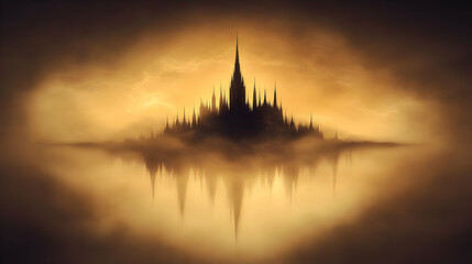 Fototapeta premium Misty Gothic City Illustration