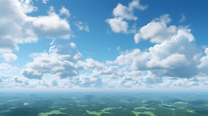 Fototapeta premium digital vintage blue sky and white clouds graphics poster background
